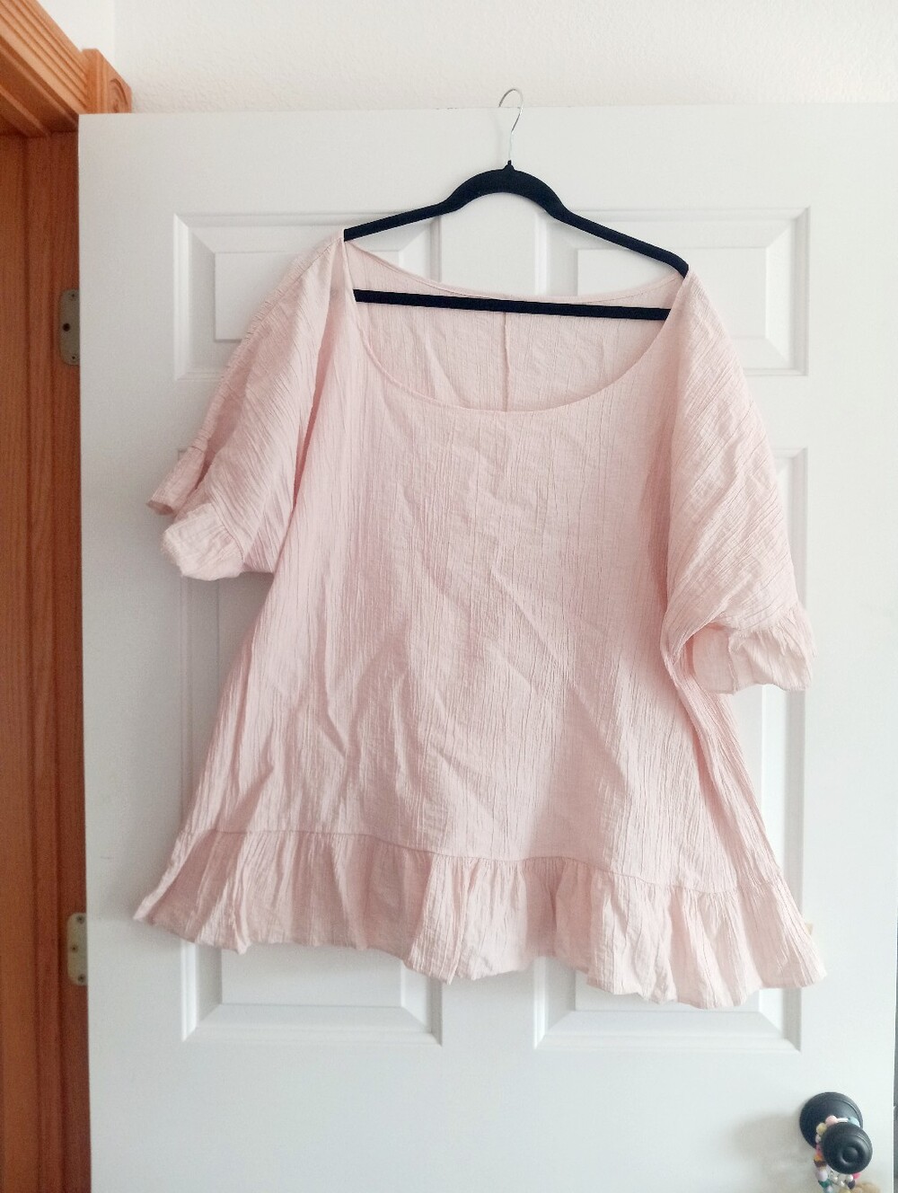 Women's Light Pink Ruffle Hem Top Or TUNIC...CHARMING!!